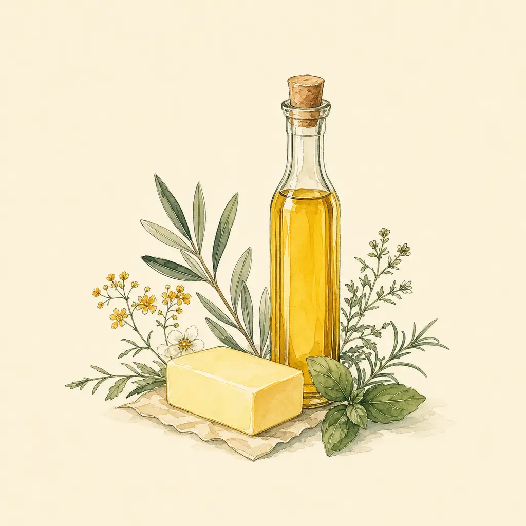 Butter and a bottle of oil