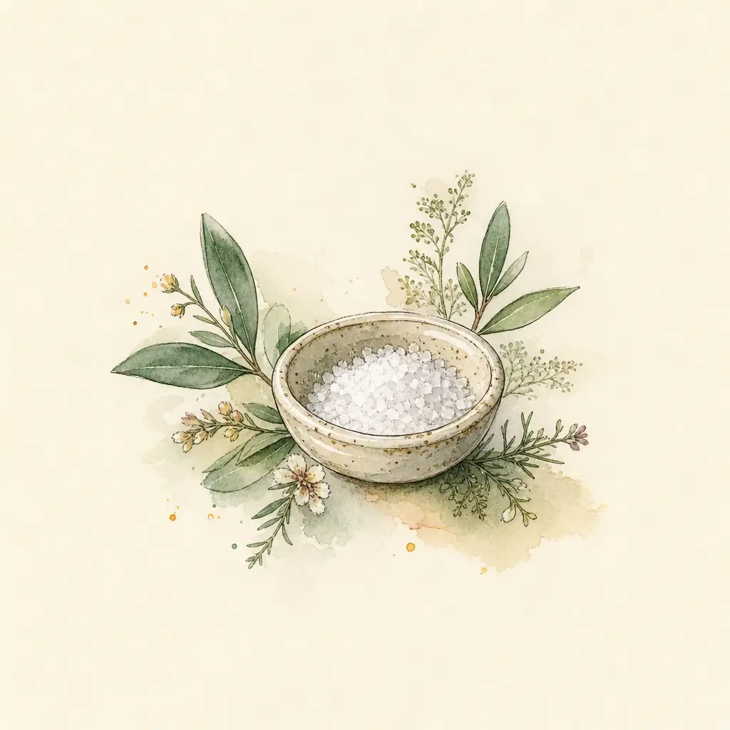 A small bowl of salt