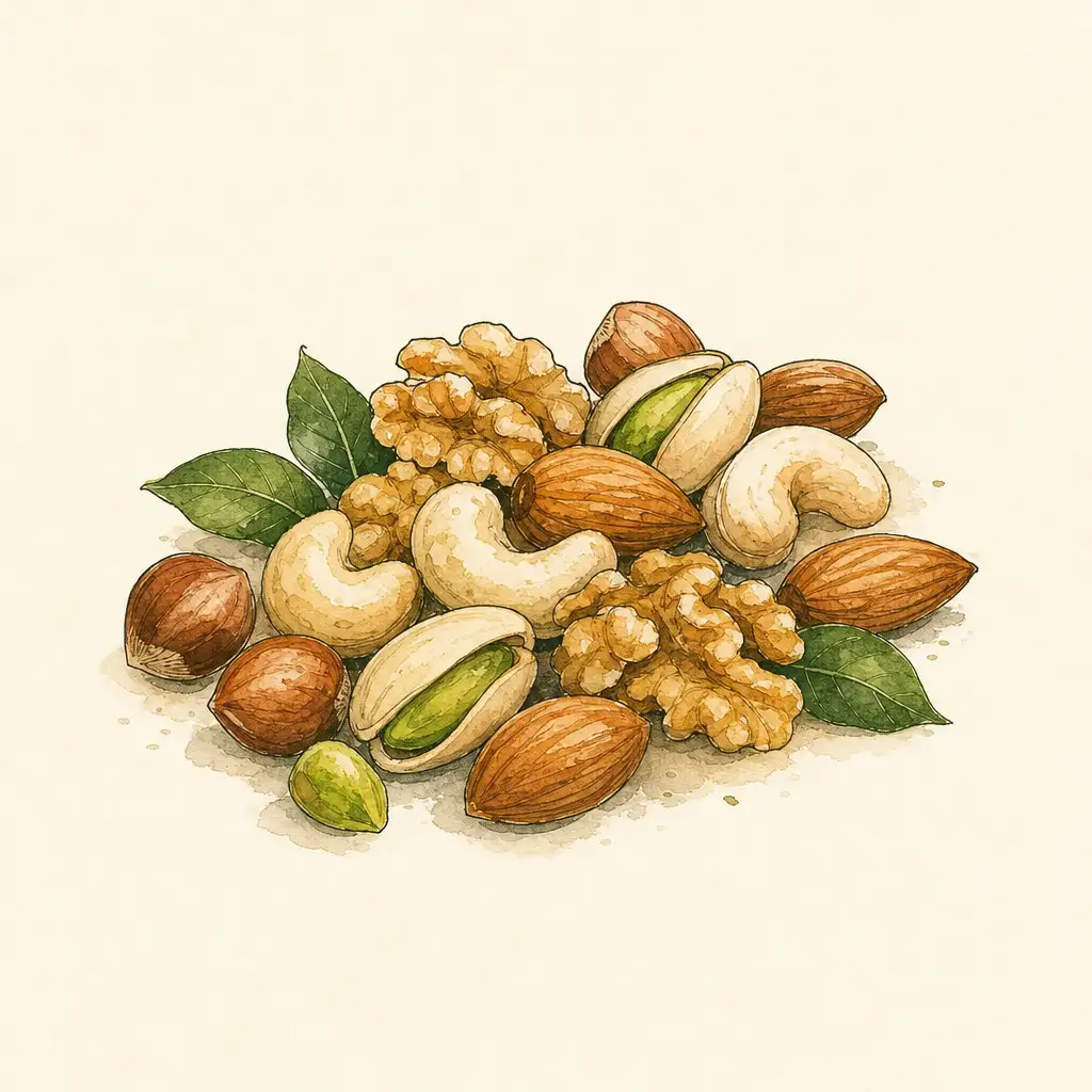 A small pile of nuts