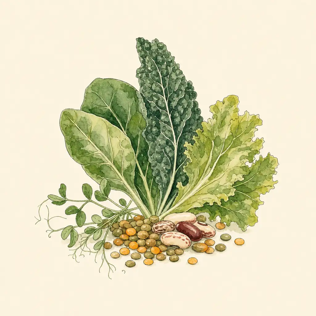 Greens and lentils