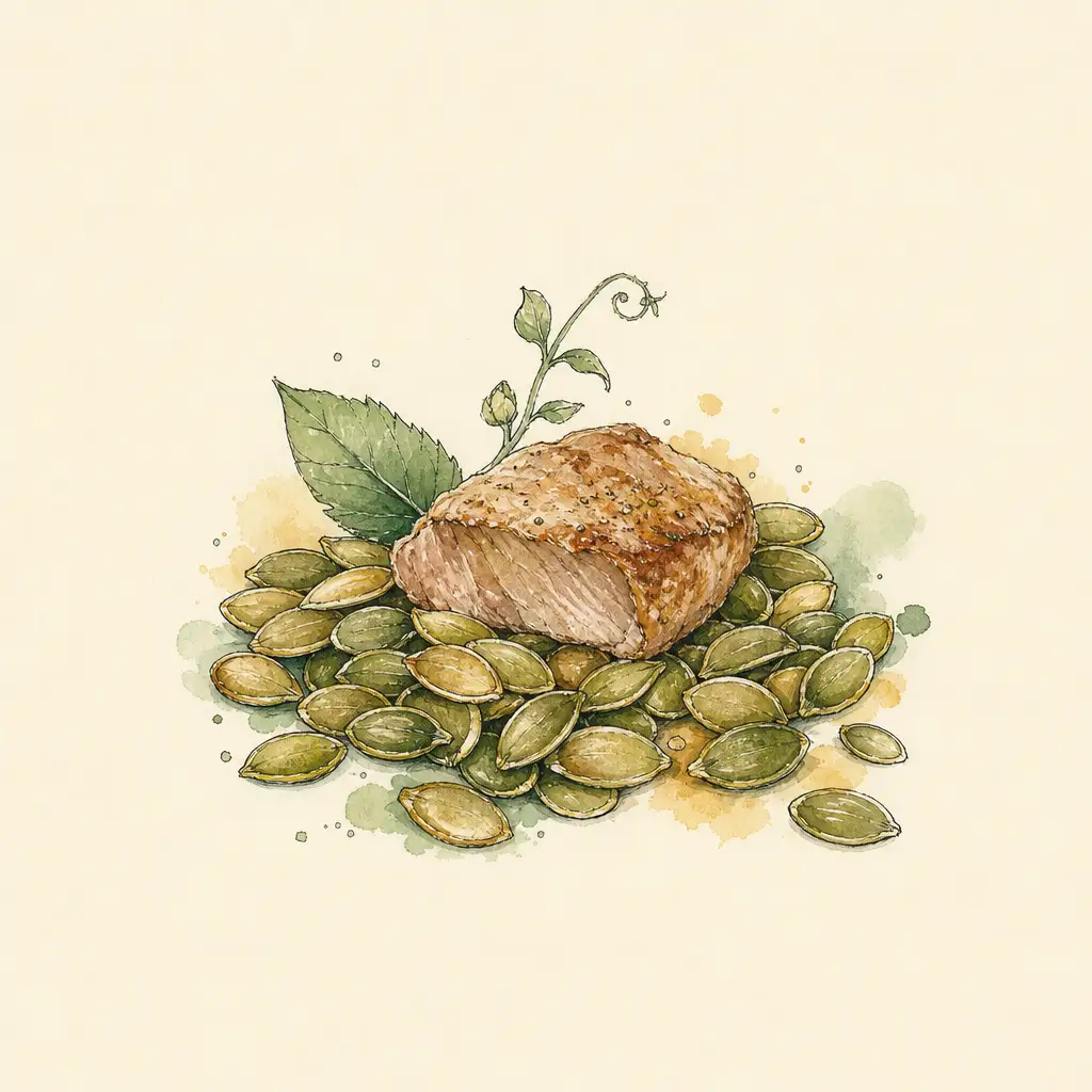 Pumpkin seeds and meat